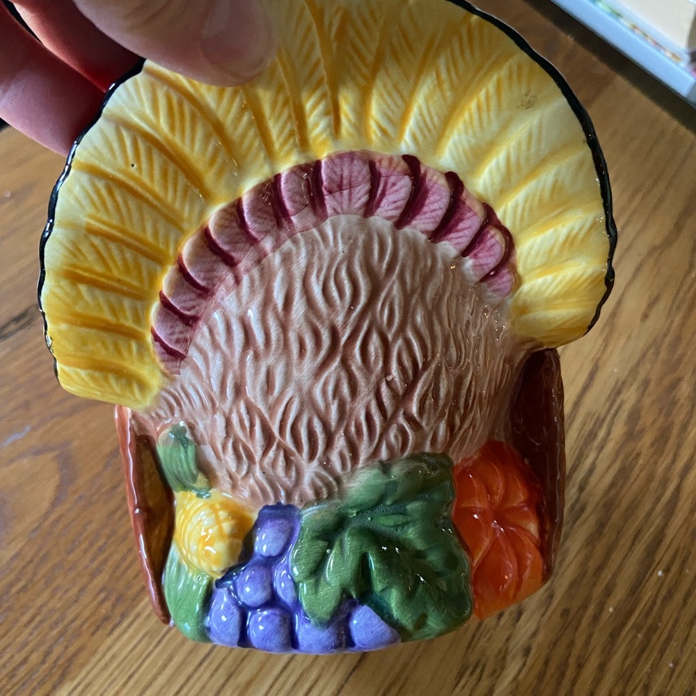 Vintage Thanksgiving Ceramic Turkey Planter - Picture 5 of 6